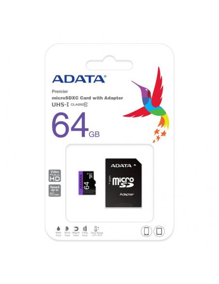 ADATA MicroSDHC 64GB UHS-I CLASS10 c/adapt