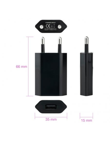 Nanocable Mini Cargador USB Ipod /Iphone 5V-1A Neg
