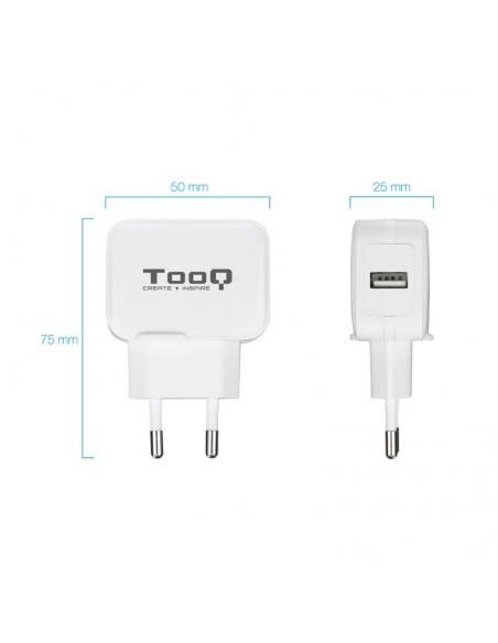 Tooq TQWC-1S01WT Cargador de pared 1 USB, Blanco