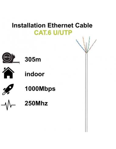 Ewent Bobina cable red Cat. 6 U/UTP, PVC, 305mt