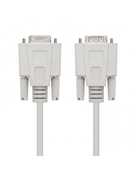 Nanocable Cable Serie RS232, DB9 M-H, Beige, 1.8m
