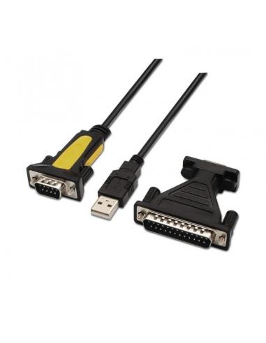 Aisens Conversor USB A/M-RS232 DB/9M/25M negr 1.8m