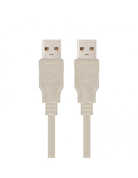 Nanocable Cable USB 2.0, tipo A/M-A/M Beige, 1m