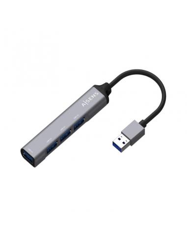 Aisens HUB USB 3.0 tipo A/M-4xtipo A/H gris 10cm