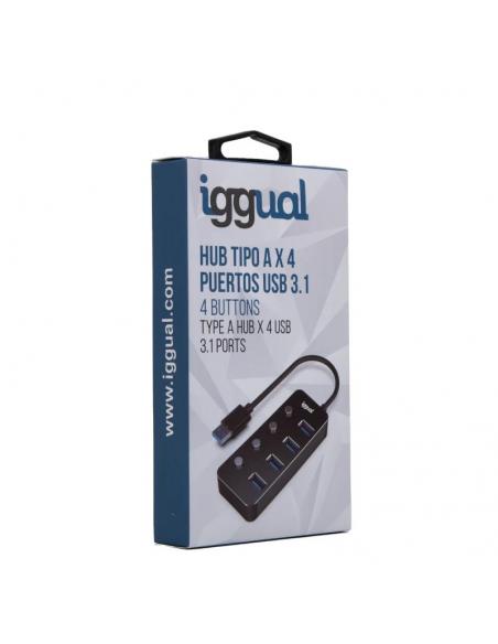 iggual Hub tipo A x 4 puertos USB 3.1 4BUTTONS