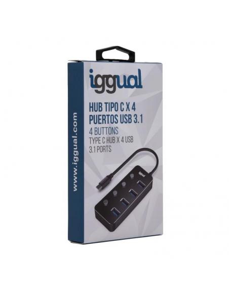 iggual Hub tipo C x 4 puertos USB 3.1 4BUTTONS