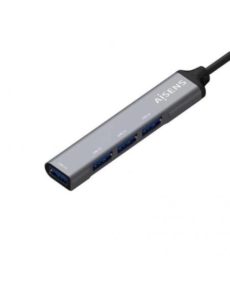 Aisens HUB USB 3.0 tipo A/M-4xtipo A/H gris 10cm