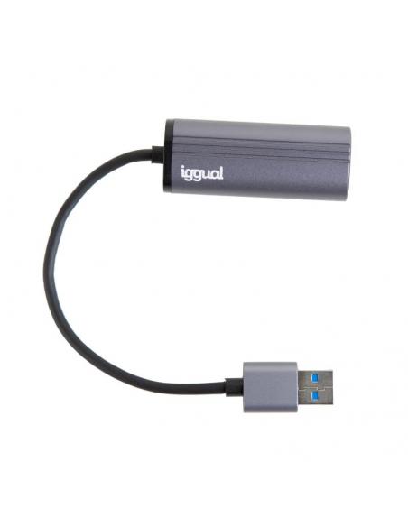 iggual Adaptador USB-A a RJ45 Gigabit SILVER