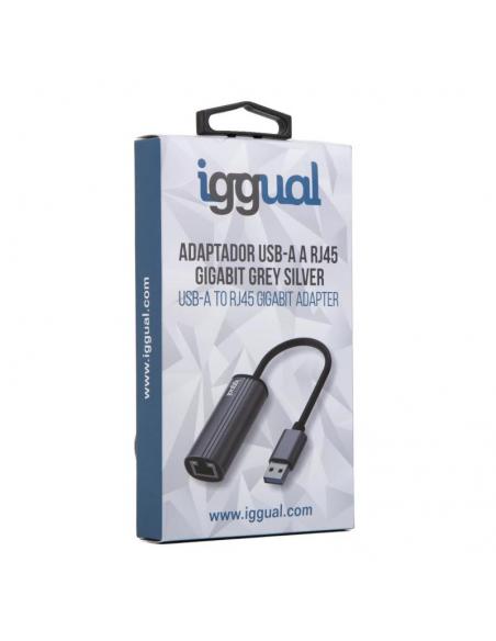 iggual Adaptador USB-A a RJ45 Gigabit SILVER