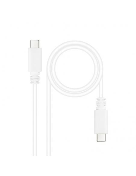 Nanocable Cable USB2.0 3A USB-C/M-M 1 M Blanco