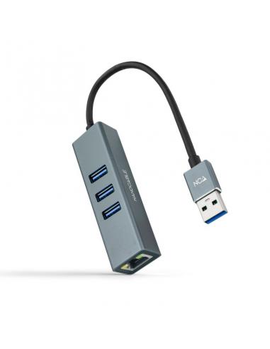 Nanocable Conversor USB 3.0 Ethernet + 3xUSB 3.0