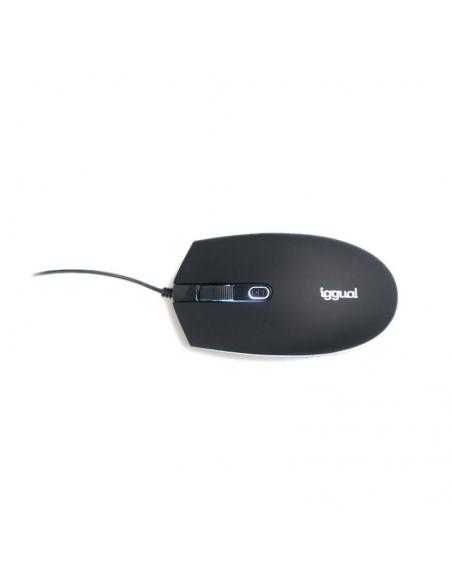 iggual Ratón óptico COM-LED-1600DPI negro