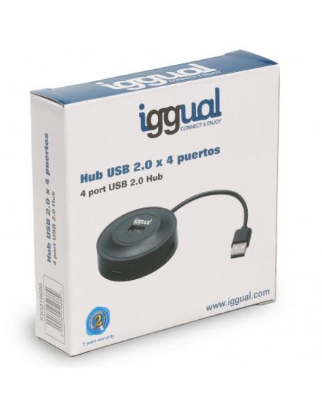 iggual Hub USB 2.0 x 4 puertos USBHubR2.0x4p